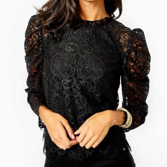 Lilly Pulitzer Averi Top Two Tone Carnival Lace - Picture 6 of 11